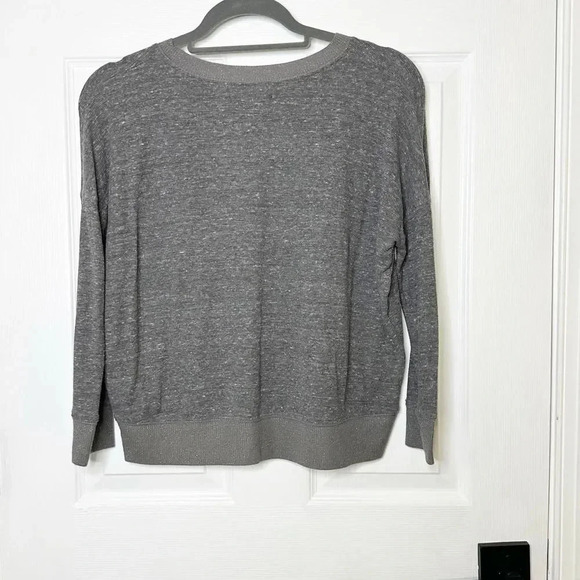 MADEWELL Hi-Line Size Small Gray Space Dye Cropped Length Long Sleeve Tee - Picture 7 of 7